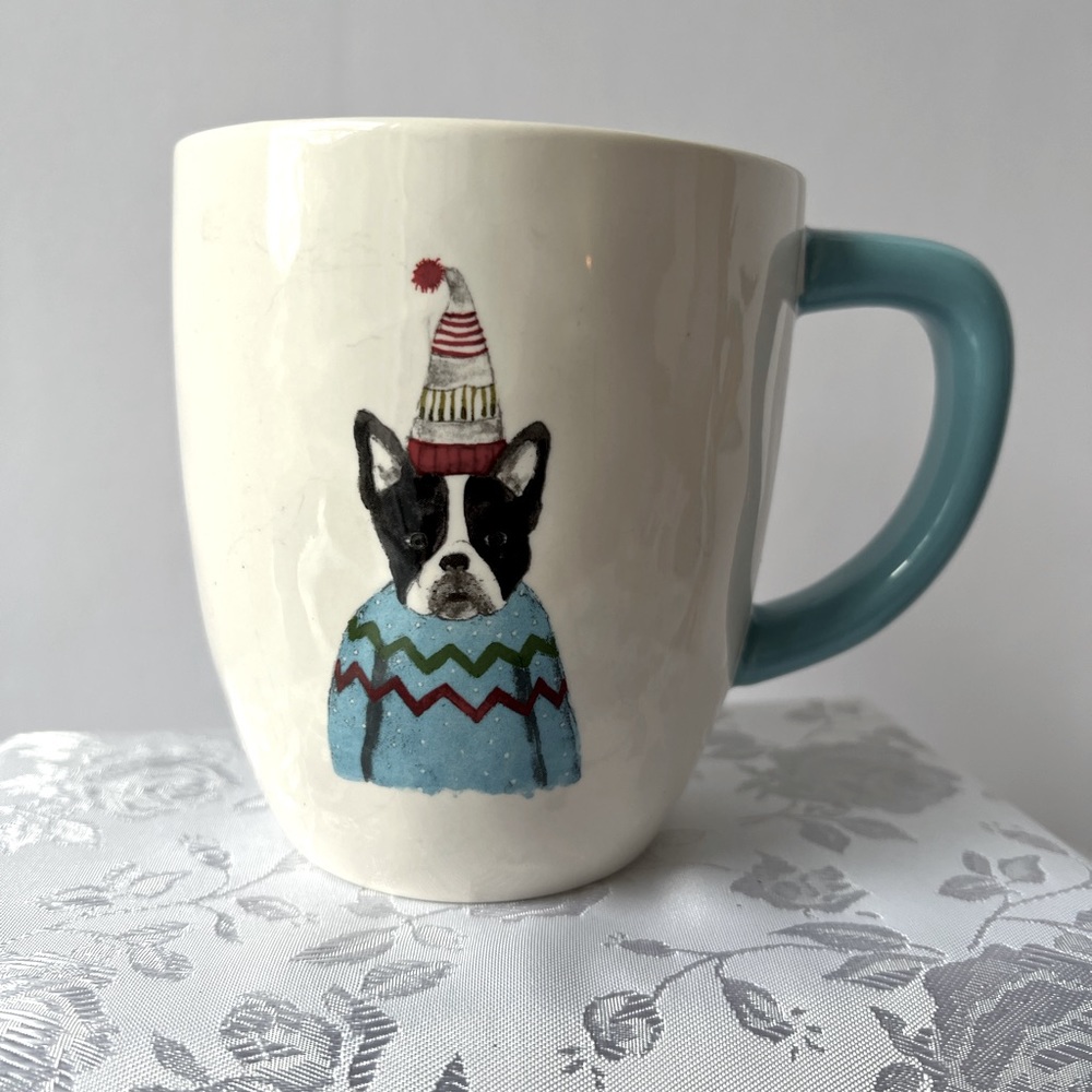 Rae Dunn French Bulldog In A Sweater Mug